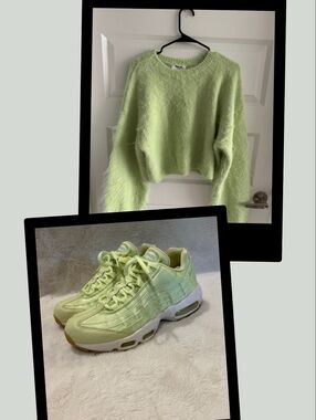 Pastel Lime Sweater & Nike Shoes